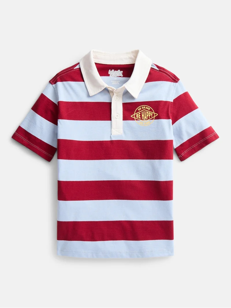 Wonder Nation Little Boys' Rugby Polo with Short Sleeves, Sizes 4-10 | Walmart (US)