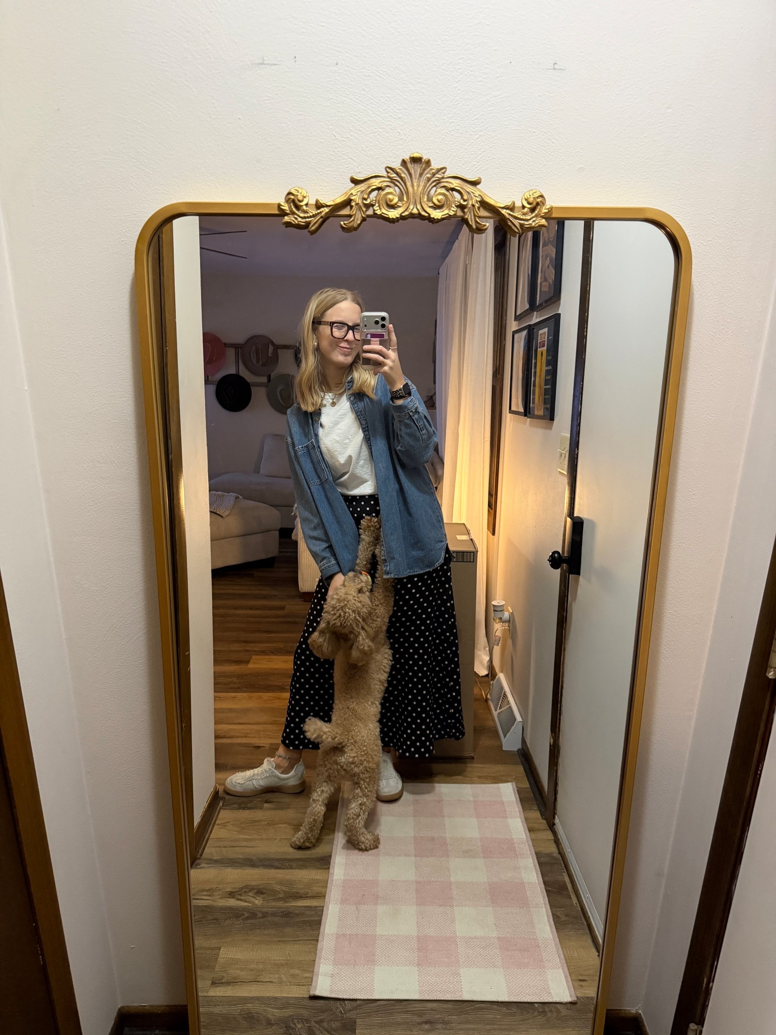 Another 👀 at Thursday’s Office Fit of the Day — 03.05.26 🖤🐼🤍🦨

Medium in black & white polka dot skirt from Amazon (I think this thing is SO CUTE and polka dots are VERY IN right now AND it’s on sale for $23.39!!! 🤑)
Medium in basic white Everday Tee from Old Navy
Small in basic white cami tank from Old Navy
Large in denim shirt from Old Navy (sized up a couple sizes for a more oversized fit)
8.5 in free people dupe sneakers from Amazon
*no-show socks are from Old Navy too :)

Amazon finds, Amazon fashion, Amazon skirts, polka dot skirts, black and white skirts, trending skirts, satin skirts, skirt with sneakers outfits, Old Navy finds, Old Navy basics, Old Navy fashion, Old Navy denim, Old Navy tops, white shirt, cami tank top, denim shirts, free people dupe, Amazon sneakers, Amazon footwear, Amazon deals, free people sneakers, outfit of the day, office outfits

#LTKSaleAlert #LTKootd #LTKWorkwear