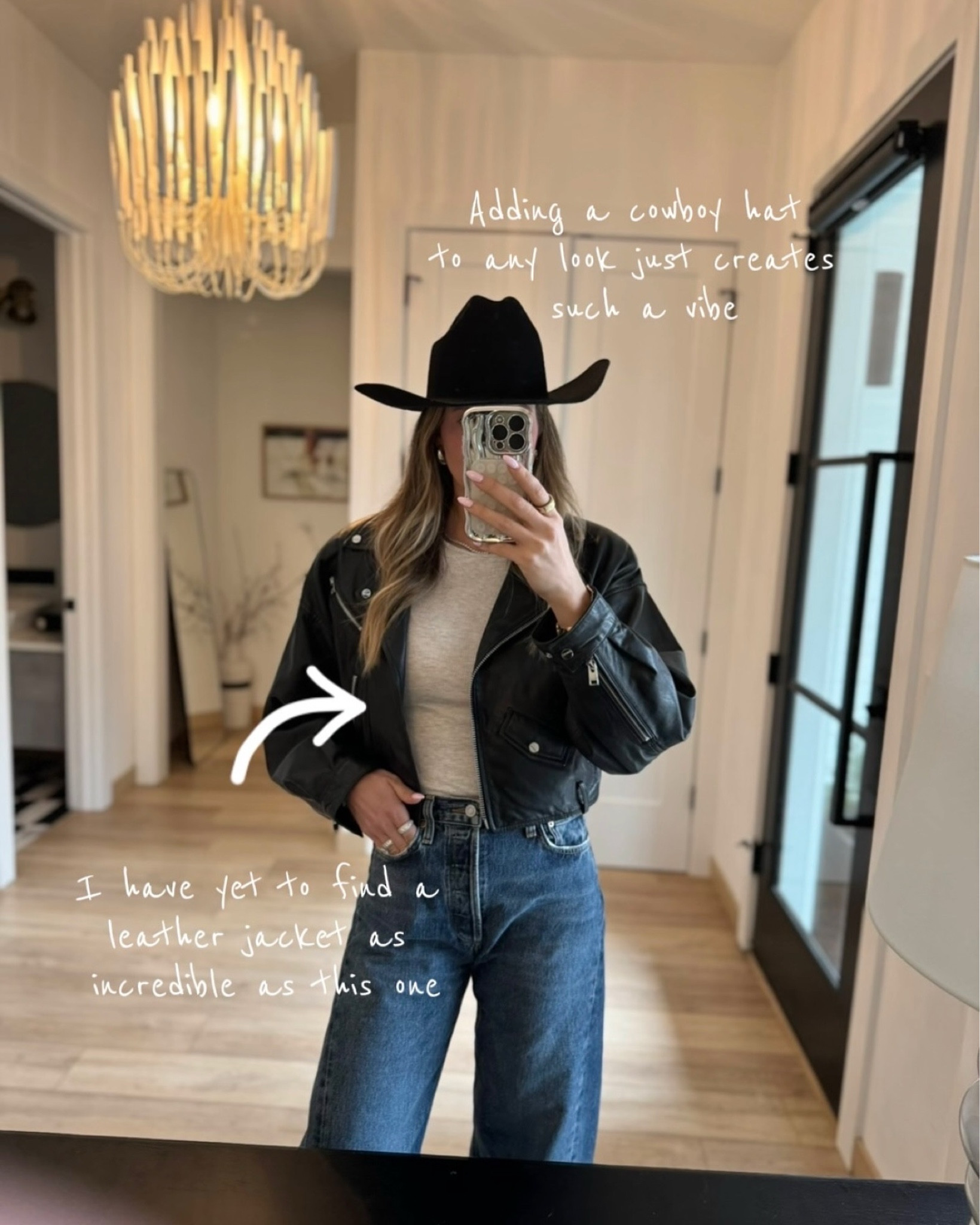 Wearing a small in the leather jacket. Jeans run TTS. Wearing a small in the tee 

#LTKOver40 #LTKActive #LTKStyleTip