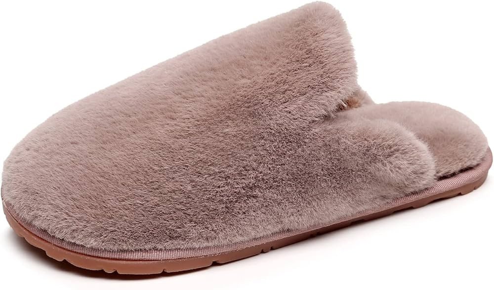 Women's Fuzzy House Memory Foam Slippers Fluffy Furry Fur Slippers Scuff Outdoor Indoor Warm Cozy... | Amazon (US)