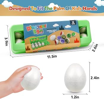 Skrtuan Dinosaur Matching Eggs 12 Pcs, Learning Dinosaur Easter Toys Gift for Toddler 1 2 3 Year ... | Amazon (US)