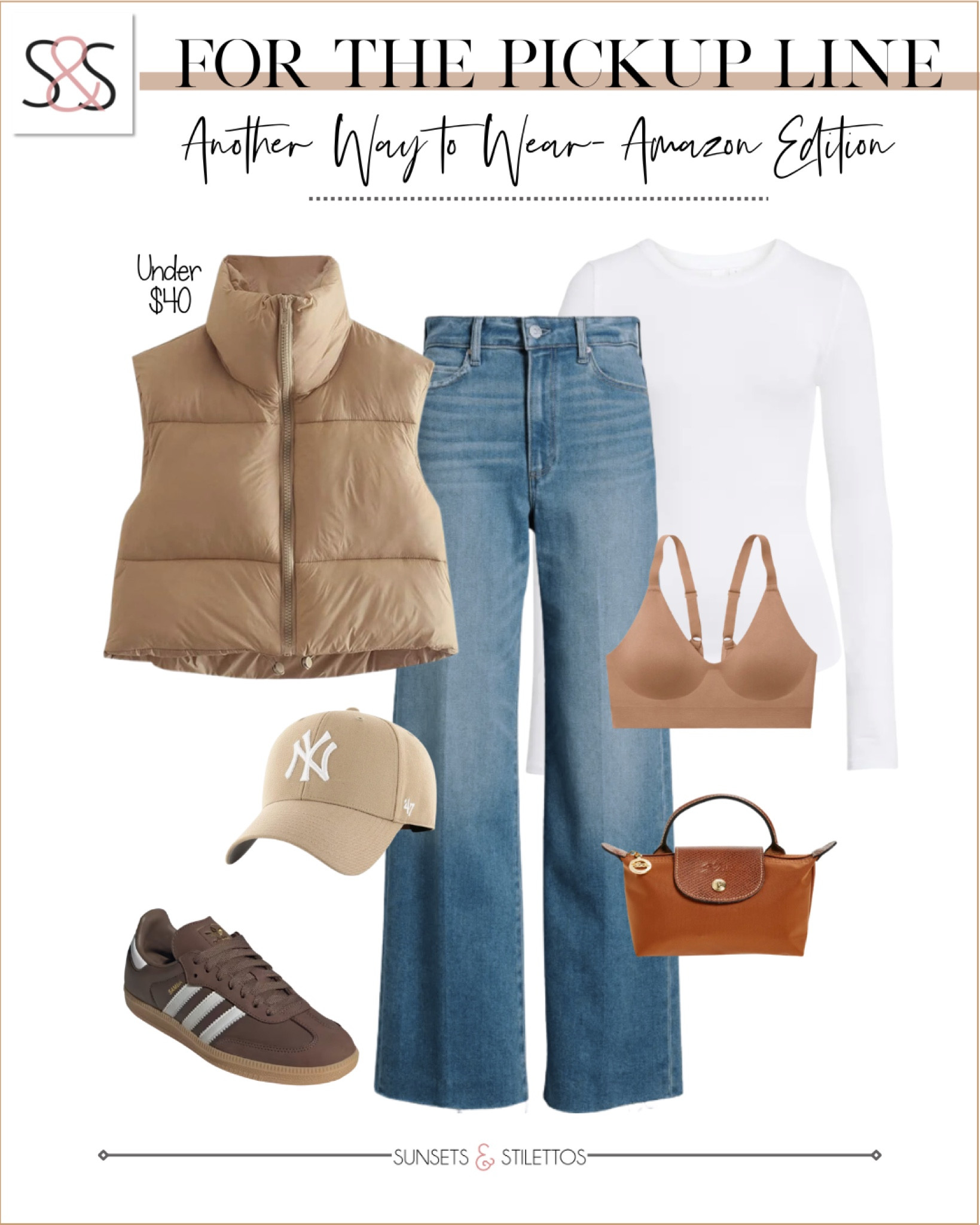 A puffer vest from Amazon with wide leg jeans and adidas sneakers is a great weekend or travel outfit! 

Sunsets and Stilettos, workwear, adidas sneakers 

#LTKTravel #LTKFindsUnder50 #LTKHoliday