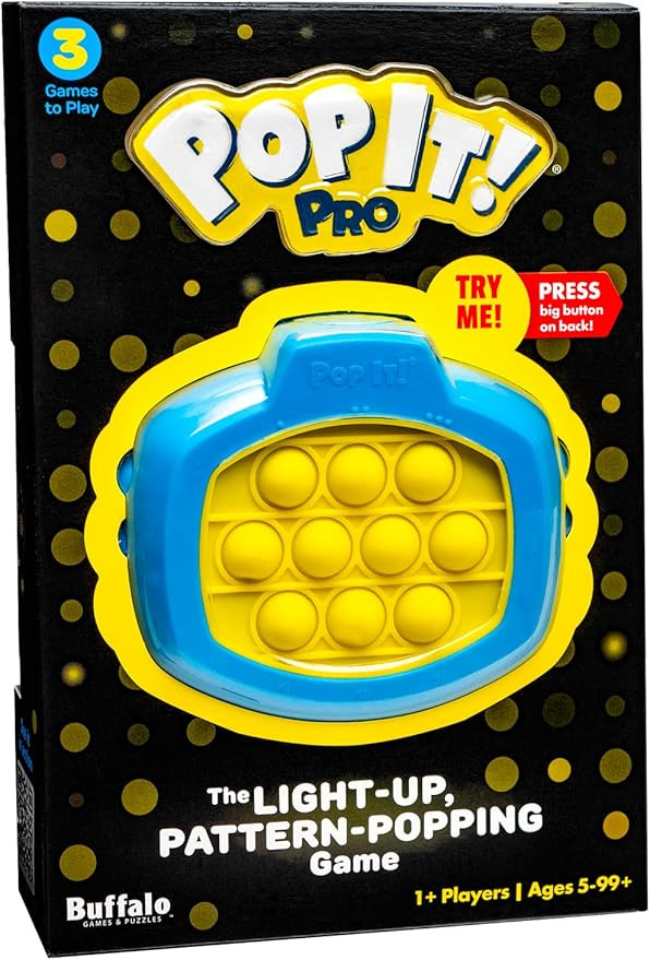 Pop It! Pro - The Original Light Up, Pattern Popping, Pop It! Game from Buffalo Games,Blue and Ye... | Amazon (US)