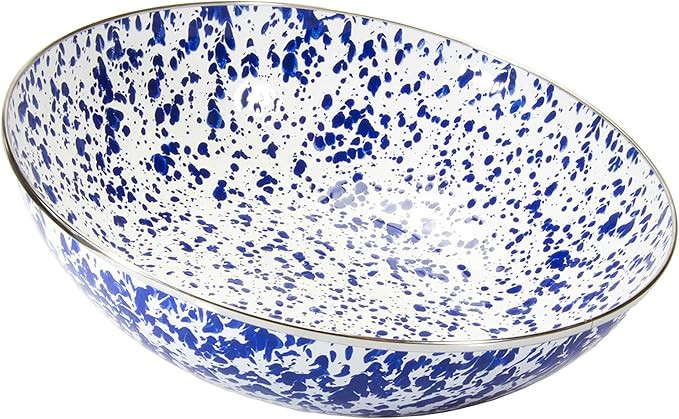Amazon.com | Golden Rabbit Enamelware Catering Bowl, 5 quart, Cobalt Swirl: Dessert Bowls | Amazon (US)