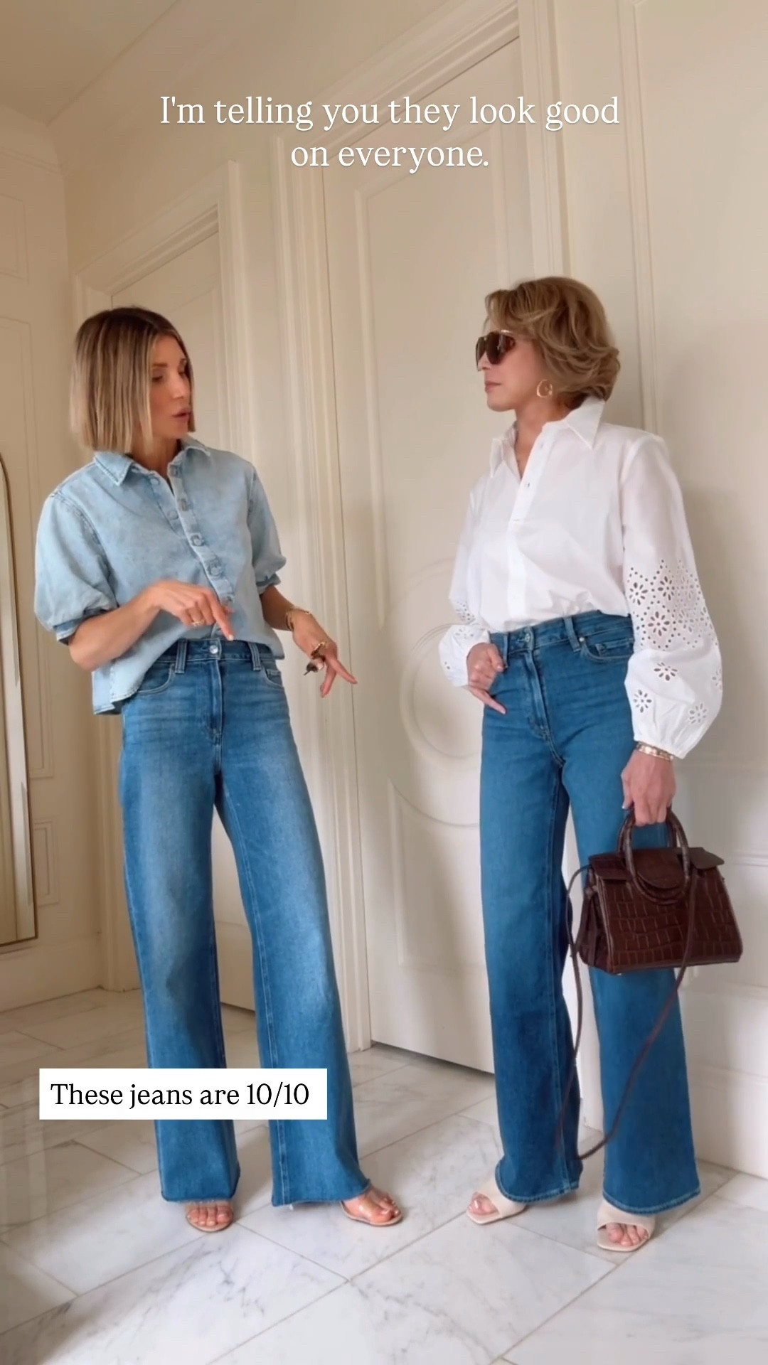 The jeans that are flattering on everyone in stock in both these gorgeous washes. I'm 5'7 and my mom is 5'4 for reference. We are wearing size 25.

#LTKootd #LTKMothersDay