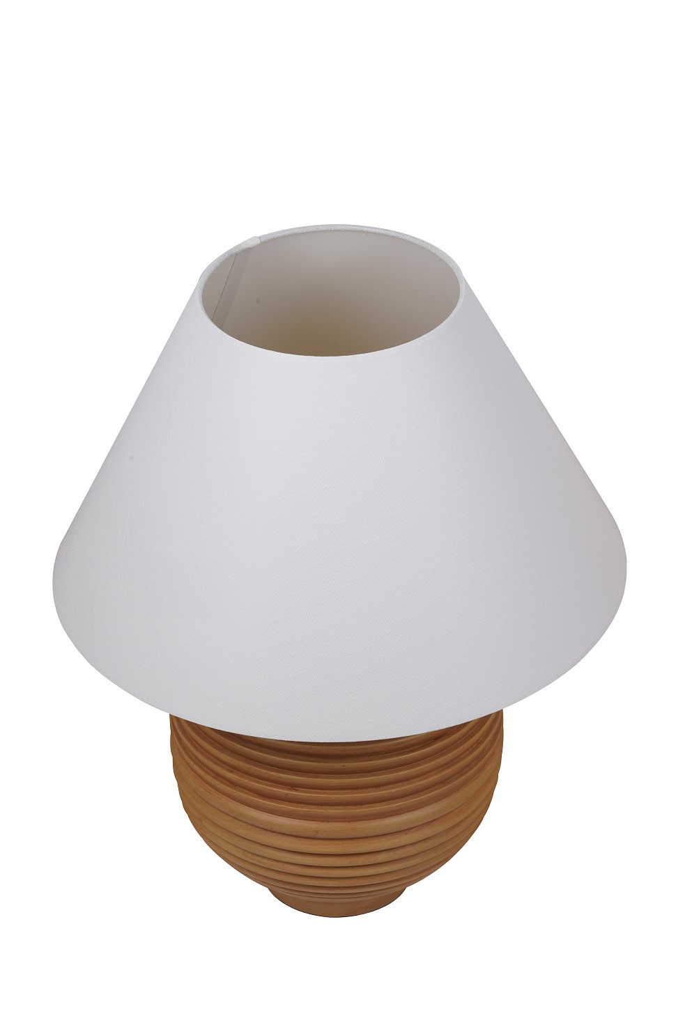 My Texas House 22" Natural Finish Ribbed Urn Table Lamp with White Empire Shade | Walmart (US)