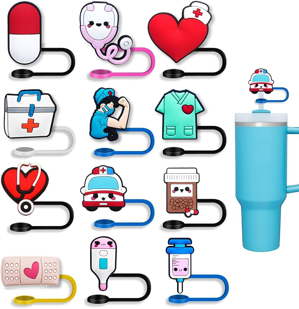 Nursing Straw Covers Cap 12 Pcs for Stanley Cup 30&40 Oz, Tumbler, Water Bottle Silicone Straw To... | Amazon (US)