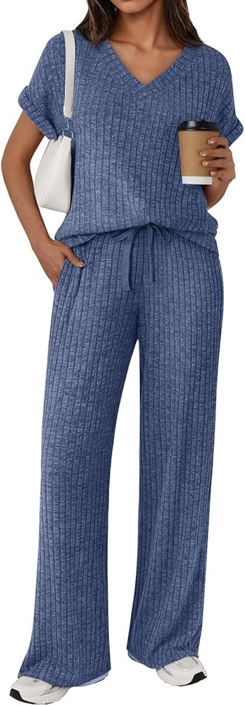 LILLUSORY Womens 2 Piece Lounge Sets 2026 Summer Vacation Outfits Airport Travel Resort Wear Beac... | Amazon (US)