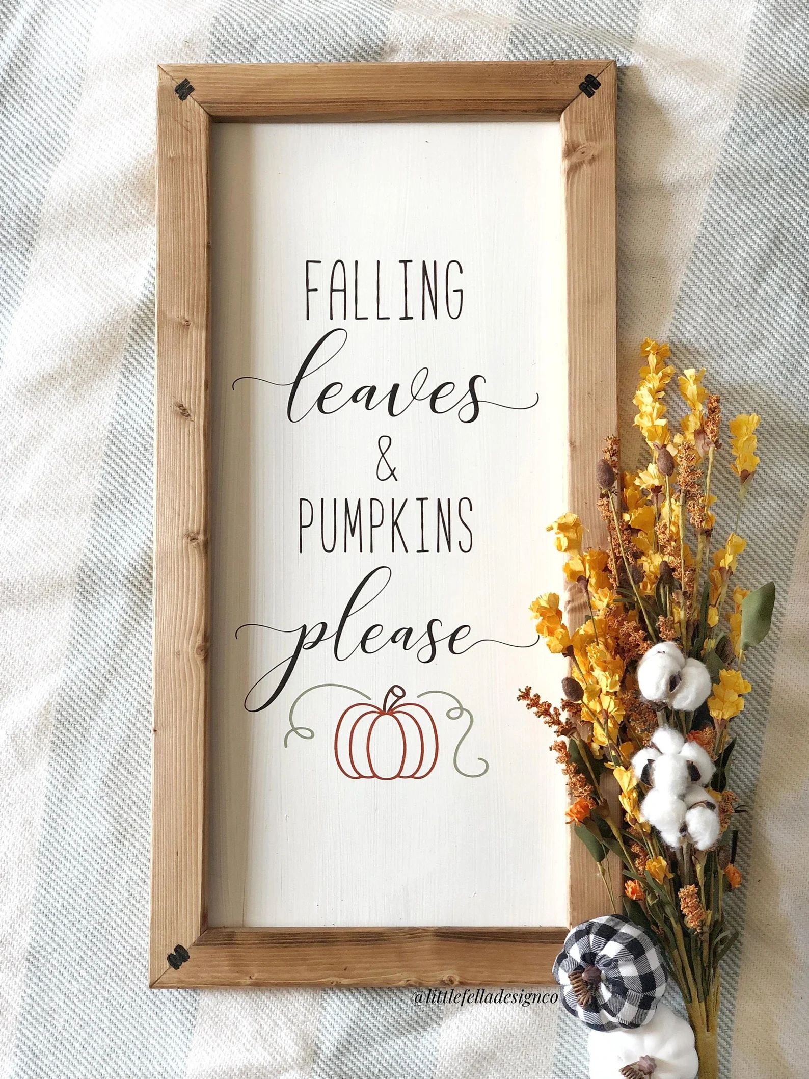 Falling Leaves and Pumpkins Please, Fall Sign, Fall Decor, Autumn Decor, Fall Farmhouse Sign, Sea... | Etsy (US)