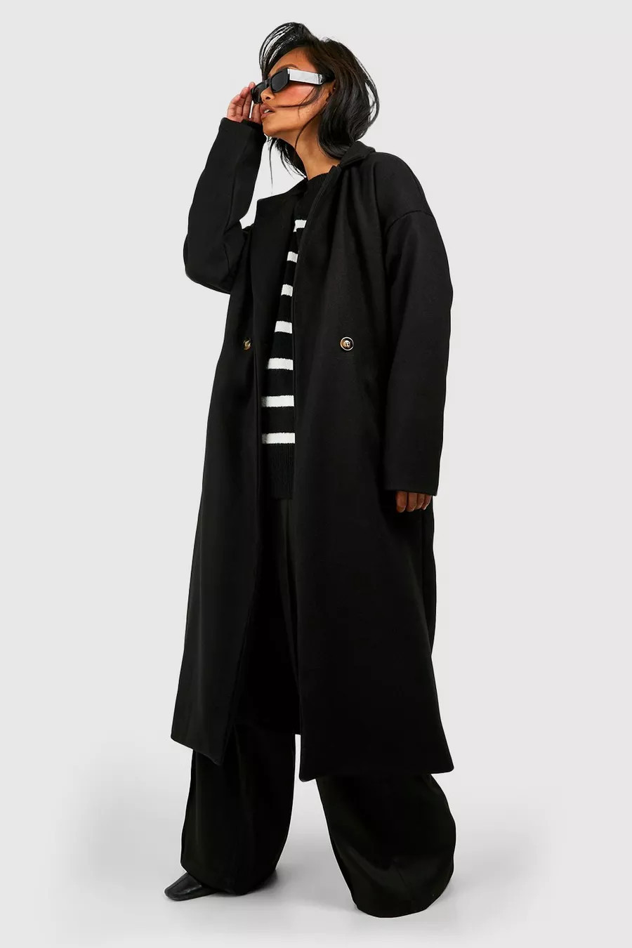 Double Breasted Wool Look Coat | Boohoo.com (US & CA)