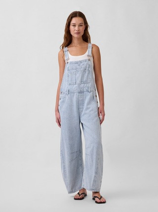 UltraSoft Denim Horseshoe Overalls | Gap (US)