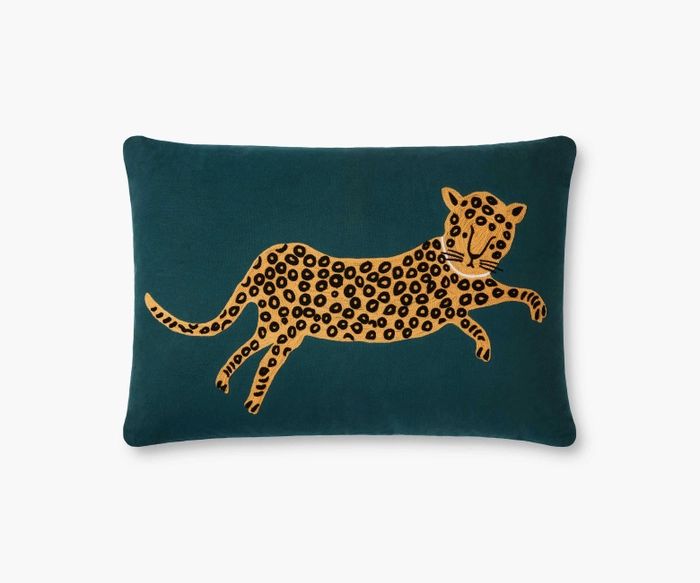 Gold Leopard Embroidered Pillow | Rifle Paper Co. | Rifle Paper Co.