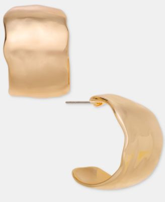 I.n.c. International Concepts Medium Textured Huggie Hoop Earrings, 1.1", Macy's Exclusive - Gold | Macy's