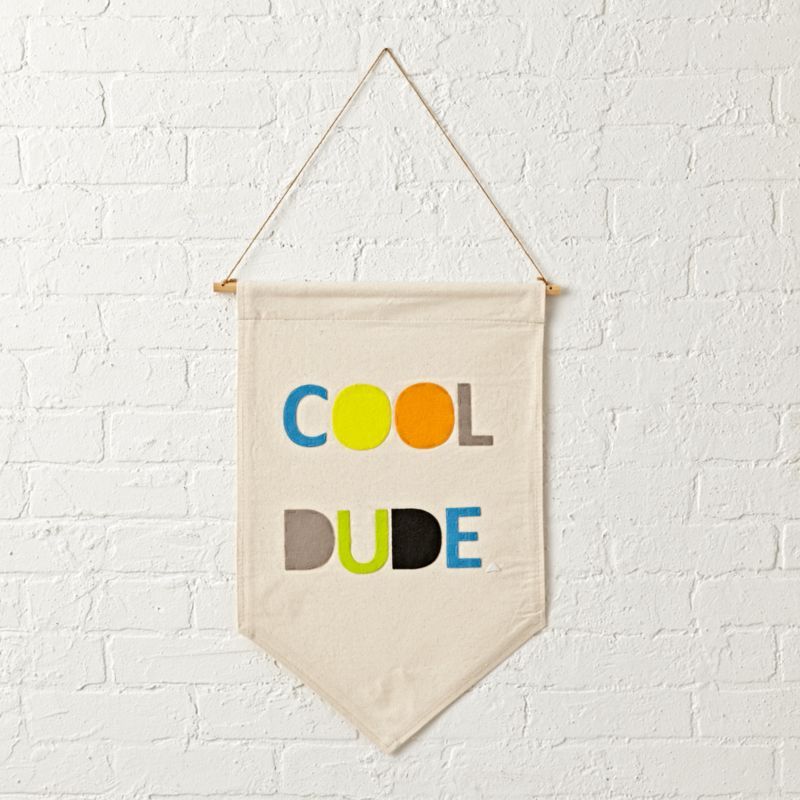 Kids Decor: Cool Dude Canvas Banner + Reviews | Crate and Barrel | Crate & Barrel