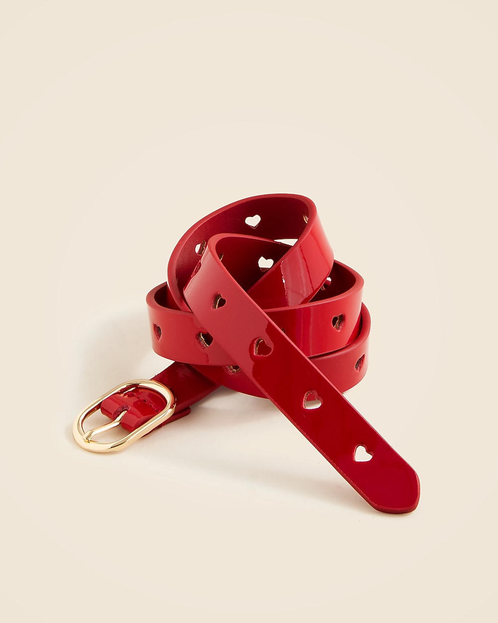 Girls' heart cutout belt in patent leather | J. Crew US