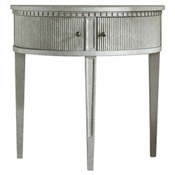 Felisima French Country Hand Carved Demilune Antique Grey Console Table | Kathy Kuo Home