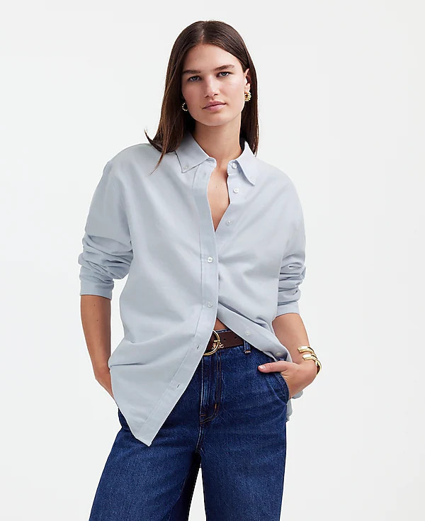 Oversized Button-Up Shirt in Oxford | Madewell | Madewell