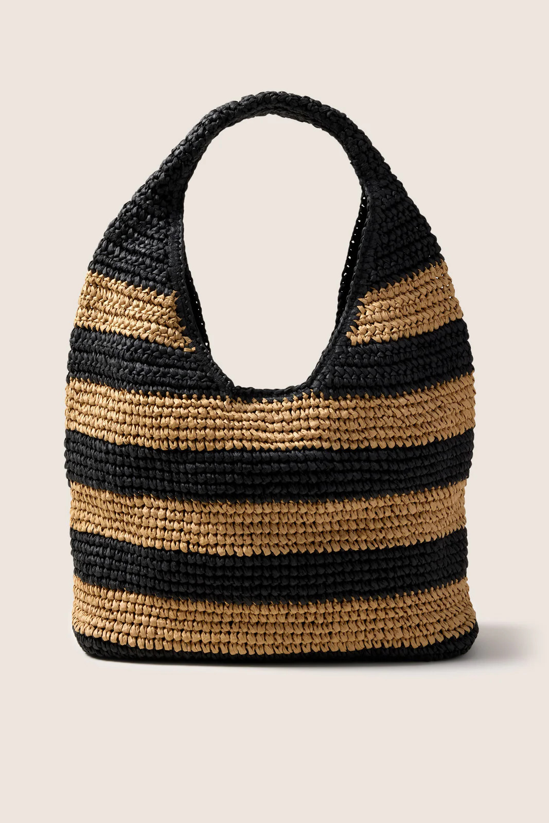 EVEREVE Women's Raffia Shopper Tote Bag, Black | Evereve