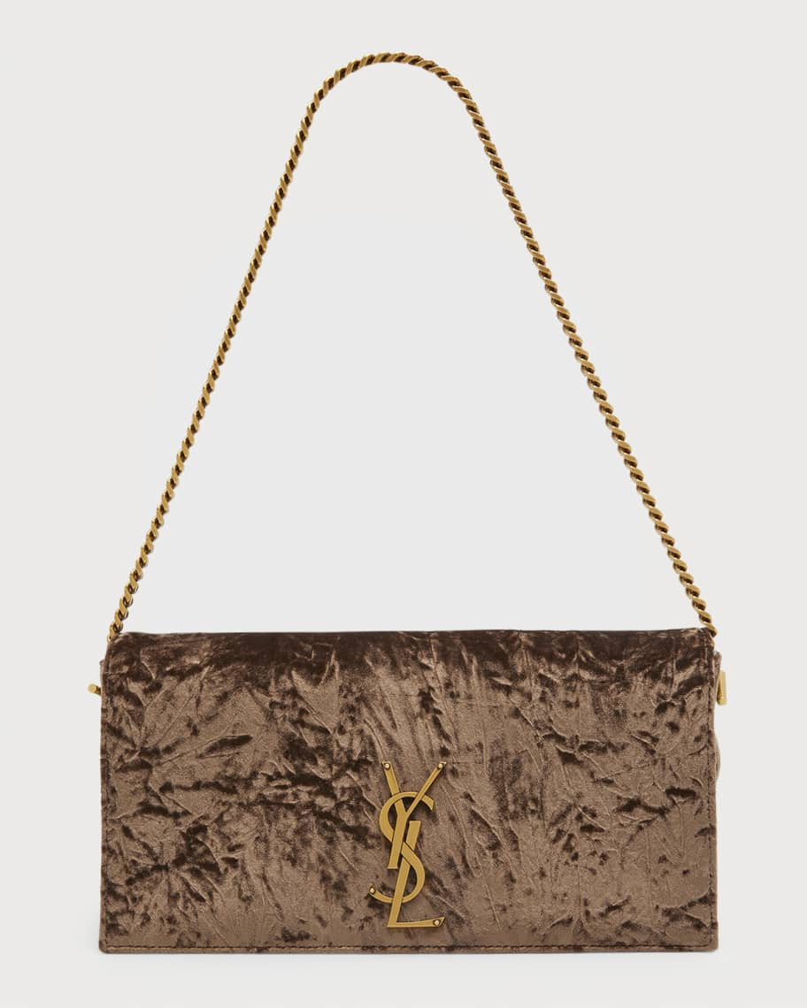 Saint Laurent Kate 99 Velvet Chain Shoulder Bag | Neiman Marcus