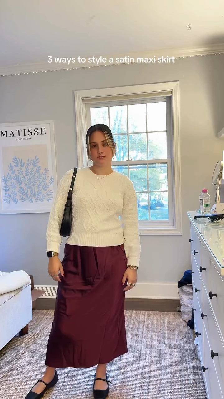 Special guest in this video ❤️ #fallfashion #outfitstyling #fashion #satinskirt