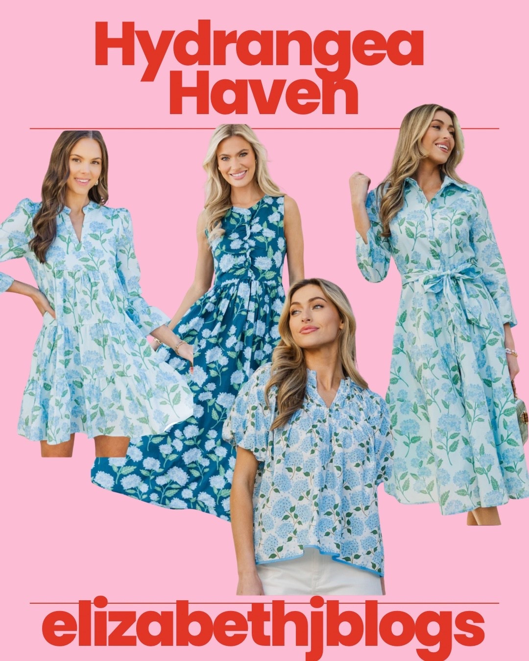 Hydrangea dresses. Easter dress. Spring dress. Wedding guest dress 