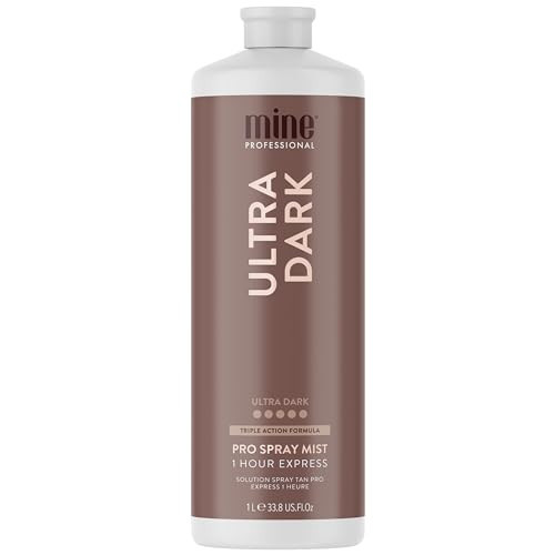 MineTan Spray Tan Solution | Ultra Dark Sunless Tanning Solution - For Ultra Dark Bronzed, Glowing Skin Finish, Lightweight, Hydrating & Coconut Scented Salon Professional Formula, Vegan, 33.8 Fl Oz | Amazon (US)