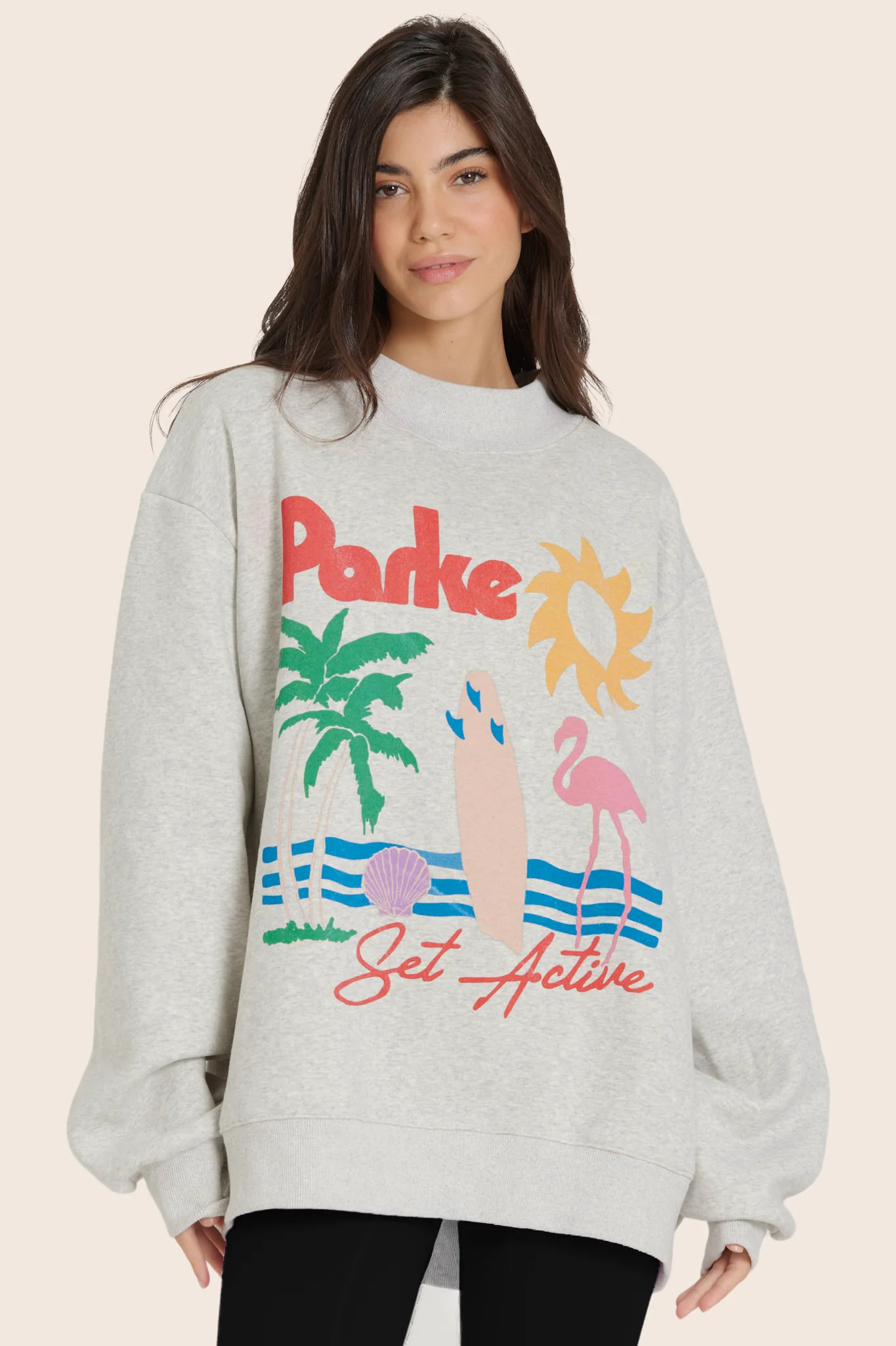SET X PARKE OCEAN DRIVE CREWNECK - PARKE HEATHER GREY | SET Active