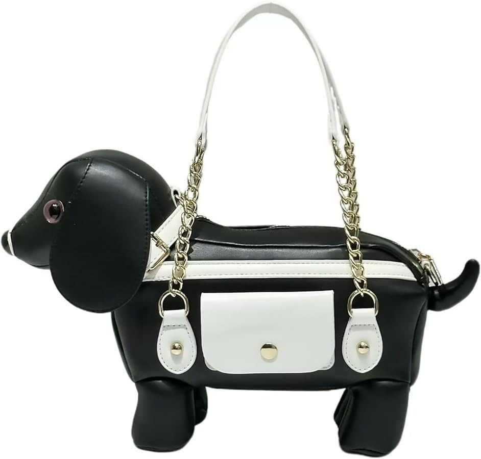 Women PU Leather Unique Novelty Dog Shaped Crossbody Shoulder Bag Handbag Purse | Amazon (US)
