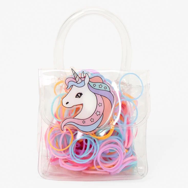 Claire's Club Mini Unicorn Purse Rainbow Hair Ties | Claire's (US)