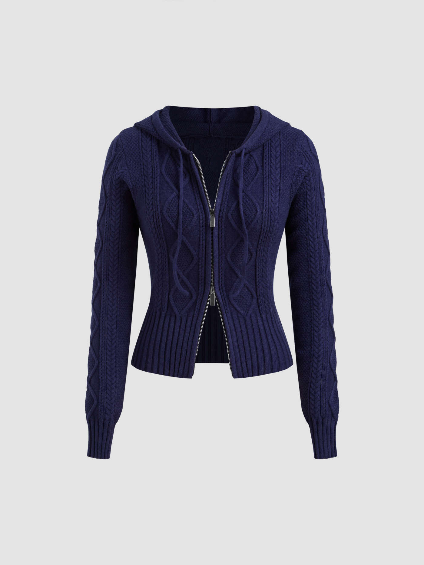 Cable Knit Hoodie Zip Through Cardigan | Cider