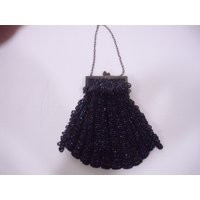 Vintage Black Beaded Purse, Handbag, Glass Evening Bag, Shimmering Purse | Etsy (US)