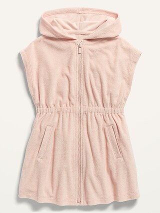 Hooded Loop-Terry Zip-Front Swim Cover-Up for Toddler Girls | Old Navy (US)
