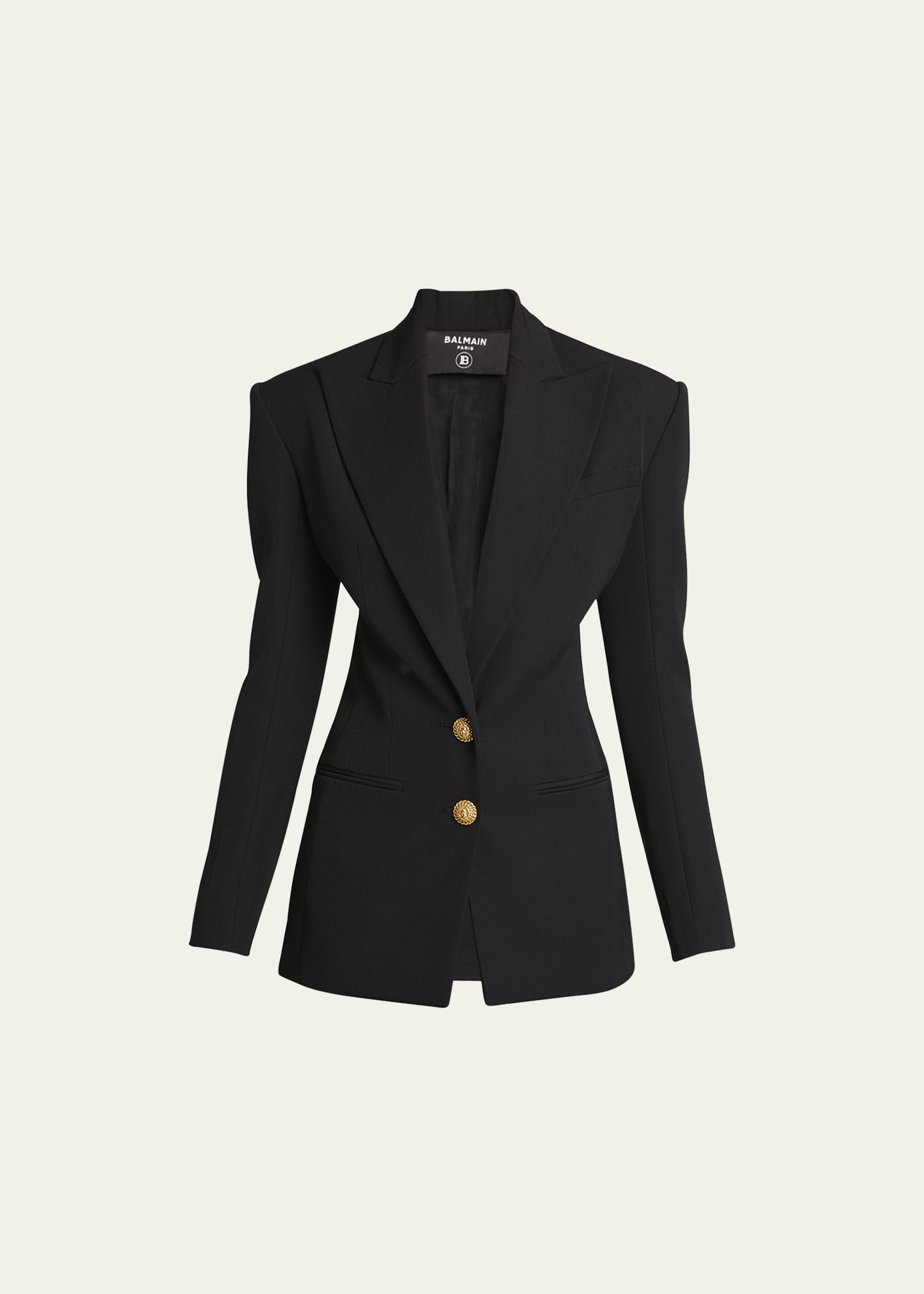 Balmain Two-Button Fitted Blazer Jacket | Bergdorf Goodman