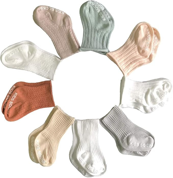 Baby Boy Combed Cotton Socks QandSweet Toddler Ankle Sock Non-Skid for Newborn Infant Childrens | Amazon (US)