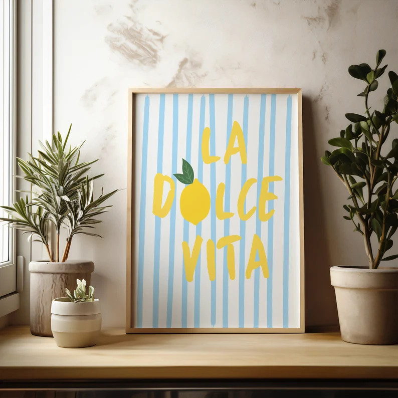 La Dolce Vita Poster, Italian Aesthetic Digital Download Print, Typography Trendy Print, Retro Qu... | Etsy (US)