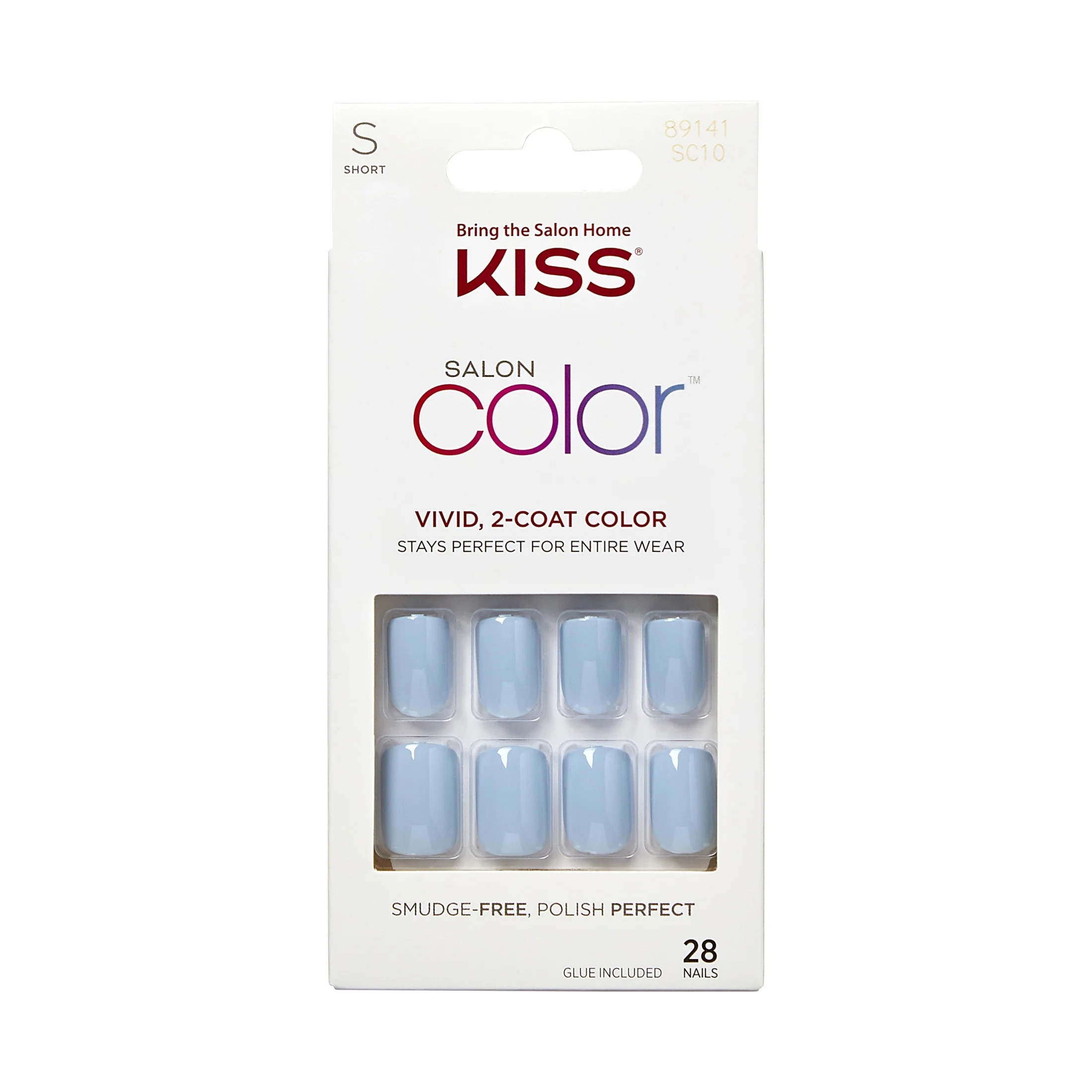 KISS Salon Color, Press-On Nails, Love Again, Blue, Short Squoval, 28 Count | Walmart (US)