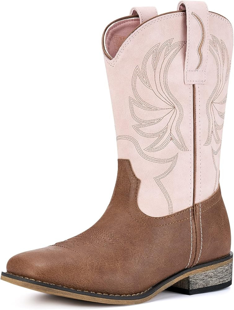 Rollda Kids Cowboy Boots for Boys Girls Western Square Toe Cowgirl Boots with Walking Heel (Toddl... | Amazon (US)