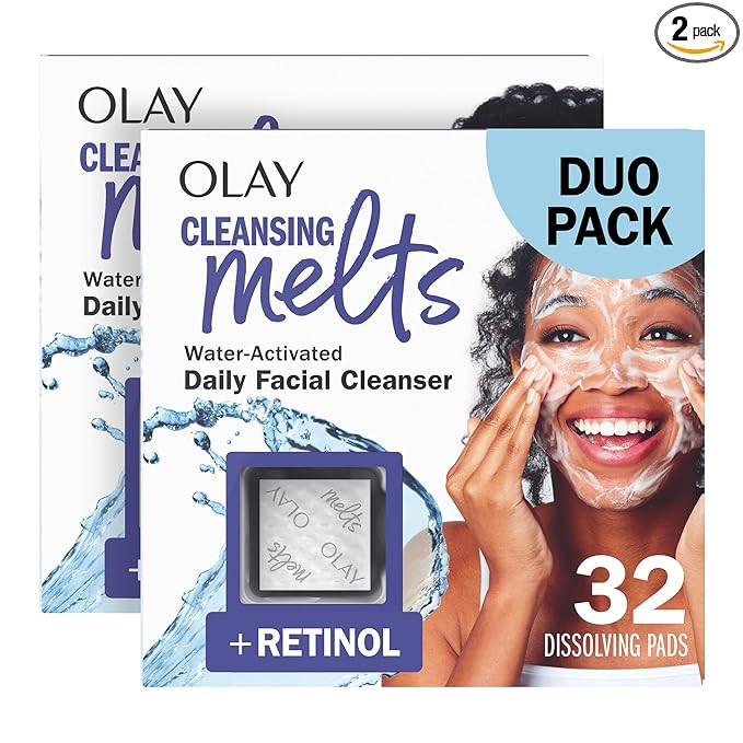Olay Face Wash, Retinol Cleansing Melts, Fragrance-Free, Daily Use Gentle Cleanser, For All Skin ... | Amazon (US)
