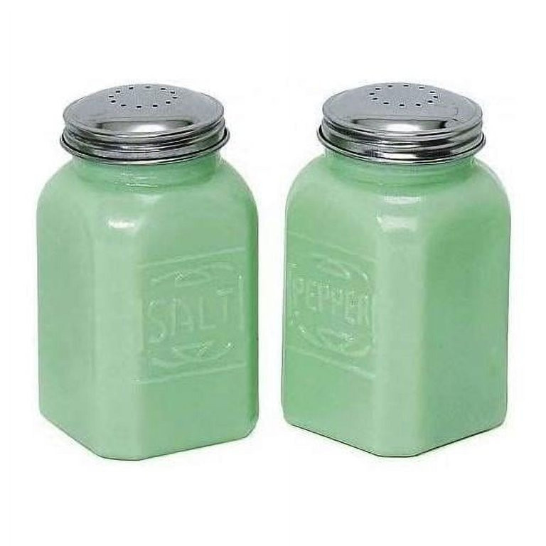 Friwer Green Jade Jadeite Salt & Shaker With Metal Top Depression Glass - Green 2.5 X 2.5 X 4.5 | Walmart (US)