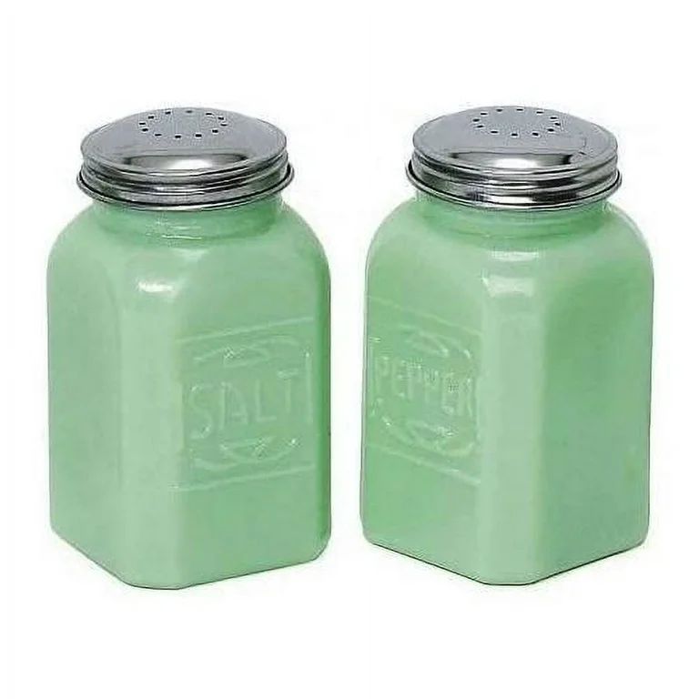 Friwer Green Jade Jadeite Salt & Shaker With Metal Top Depression Glass - Green 2.5 X 2.5 X 4.5 | Walmart (US)