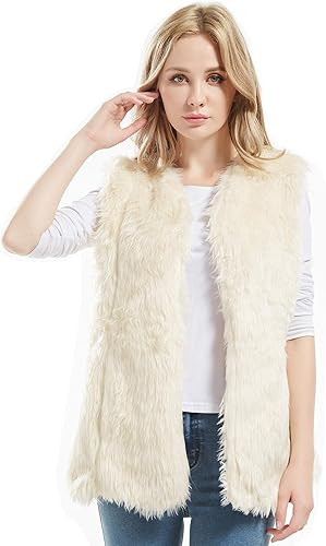Bellivera Women's Faux Fur Vest Warm Outwear for Spring Fall and Winter | Amazon (US)