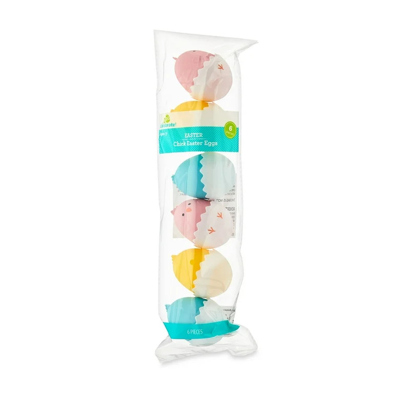 Way To Celebrate Easter 55 MM Plastic Easter Eggs with Colorful Chicks, 6 Count | Walmart (US)