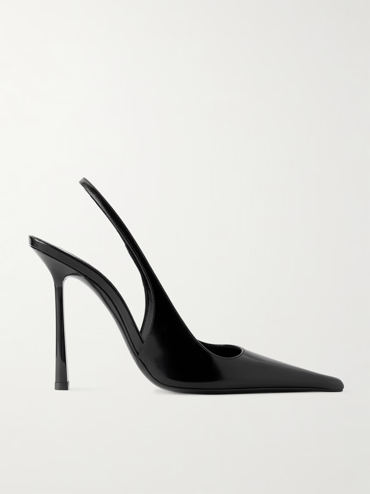 SAINT LAURENT - Vendôme Glossed-leather Slingback Pumps - Black | NET-A-PORTER (US)