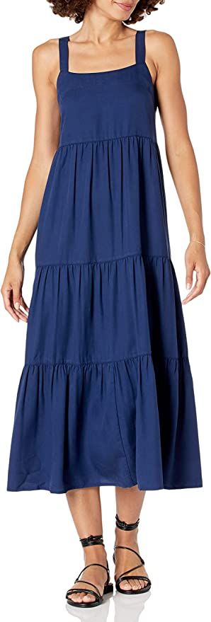 The Drop Women's Brit Tiered Ankle Maxi Tent Dress | Amazon (US)