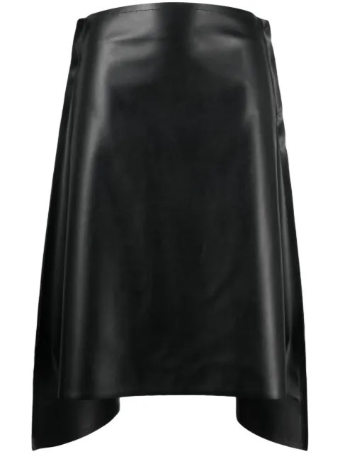 MM6 Maison Margiela Asymmetric faux-leather Skirt - Farfetch | Farfetch Global
