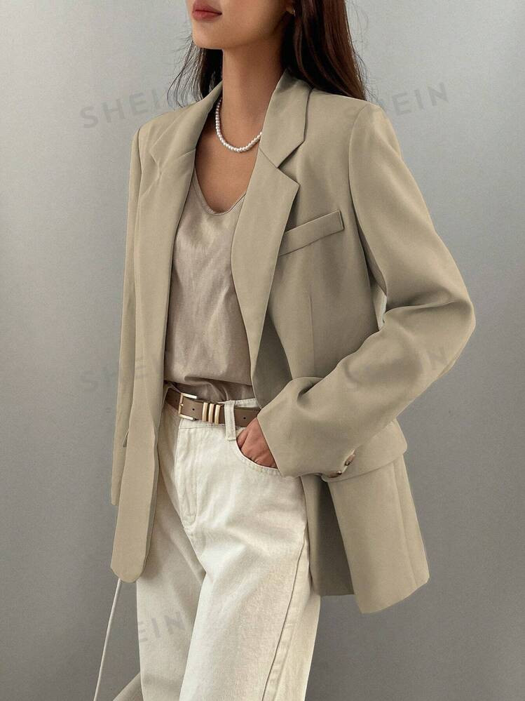 DAZY Casual Business Solid Color Loose Blazer | SHEIN USA | SHEIN
