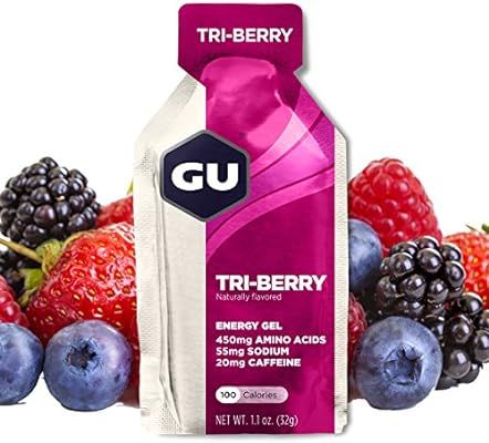 GU Energy Original Sports Nutrition Energy Gel, Tri-Berry, 8 Count Box | Amazon (US)