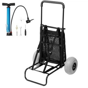 VEVOR Beach Dolly with Big Wheels for Sand, 20.1" x 14.6" Cargo Deck, w/ 9" Balloon Wheels, 165LB... | Vevor