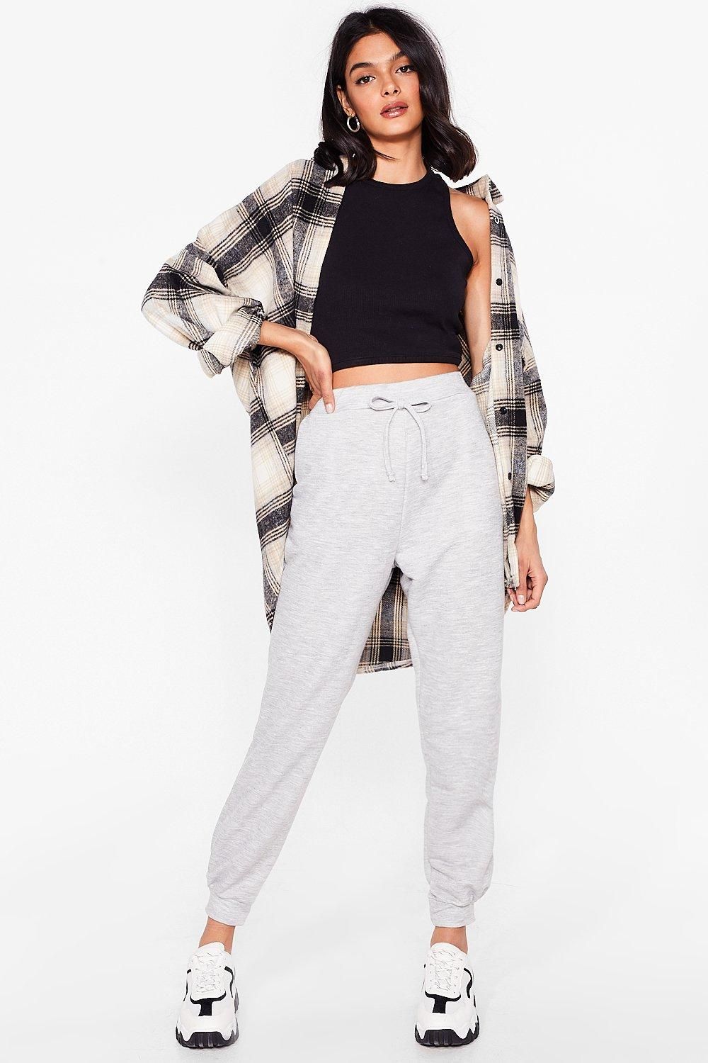 Womens Hey There Hot Cuff High-Waisted Joggers - Grey | NastyGal (US & CA)