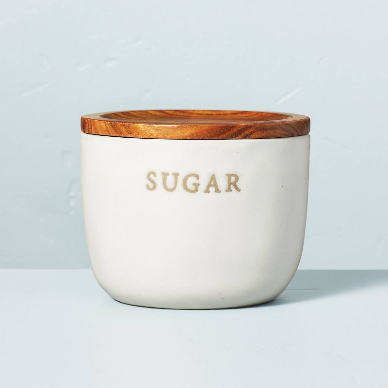 Stoneware Sugar Cellar with Wood Lid - Hearth & Hand™ with Magnolia | Target